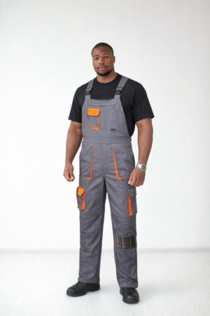 Mahia Grey Standard Bib Overalls with Utility Pockets I Durable Workwear